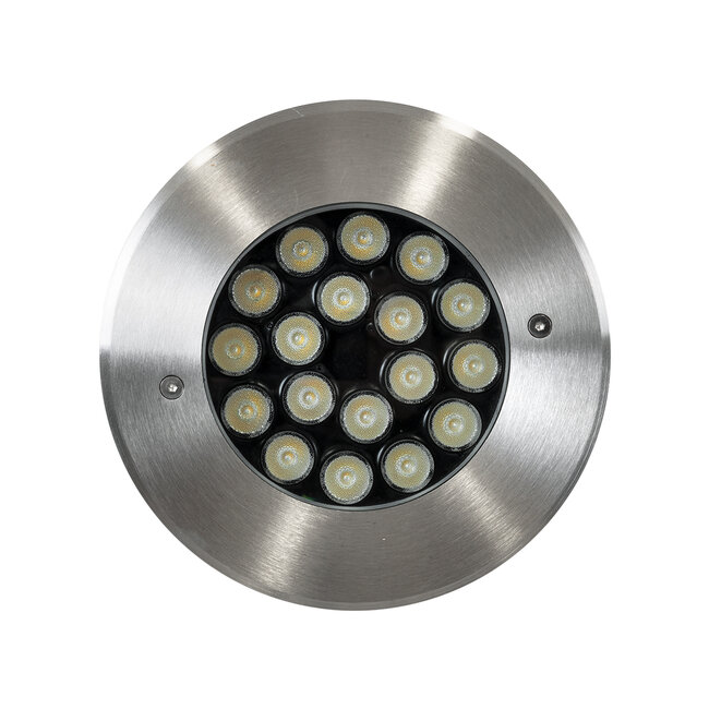 UNDERGROUND-SINA 90573 Χωνευτό Φωτιστικό Σποτ Δαπέδου LED 18W 1530lm 15° DC 24V Αδιάβροχο IP68 Φ20 x Υ11cm RGBW DMX512 - Ανοξείδωτο Ατσάλι - 3 Χρόνια Εγγύηση - 4