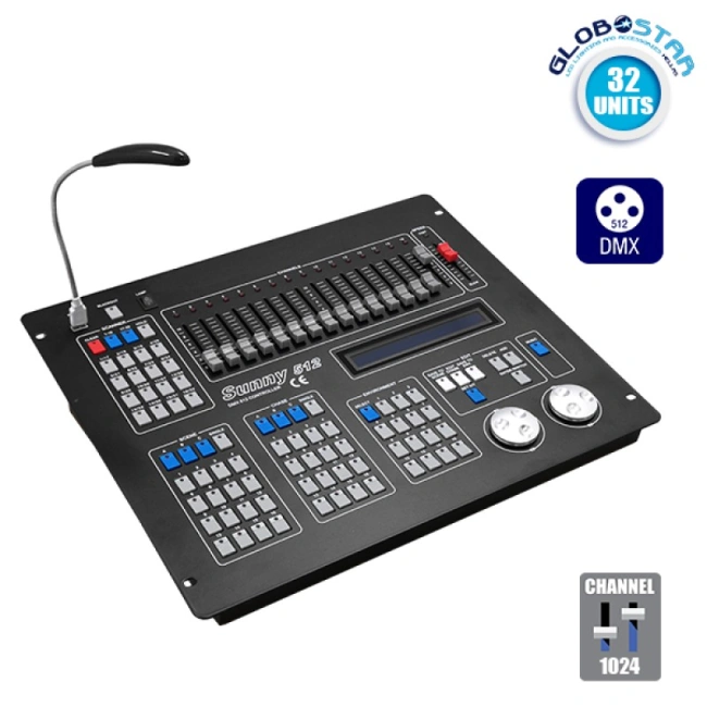 Επαγγελματική Κονσόλα Φωτισμού SUNNY 512 Κανάλια USB LCD Display DMX512  49766