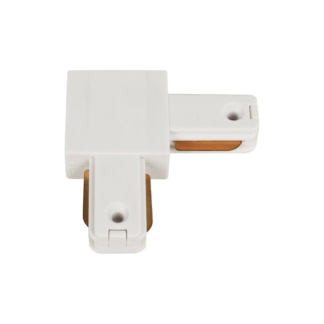 EUROTRACK-1PH 60906 Μονοφασικός Σύνδεσμος Γ Ράγας 2 Καλωδίων 1L+1N για Σύστημα Ράγας Eurotrack-1PH AC 220-240V IP20 - Λευκό Ματ - Μ6.5 x Π6.5 x Υ1.6cm