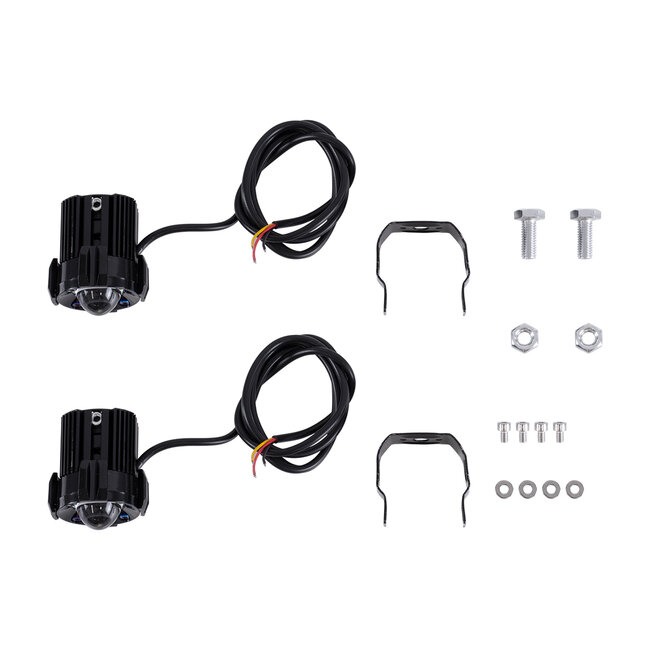 82236 Ζευγάρι 2 x Προβολάκια Μοτοσυκλέτας TRANSFORMER 60W 6000lm 10° DC 12-80V Αδιάβροχα IP67 Κίτρινο & Ψυχρό Λευκό 6000K - 7