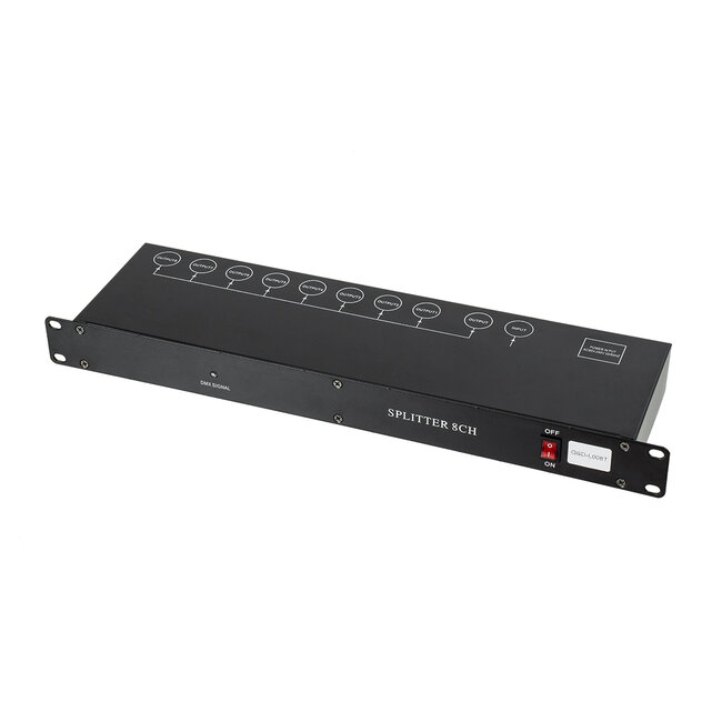 SPLITTER 51178 Διακλαδωτής & Ενισχυτής Σήματος DMX 8 Καναλιών - Rack Mount - AC 220-240V IP20 - Μ48 x Π17 x Υ4.5cm - 2 Χρόνια Εγγύηση