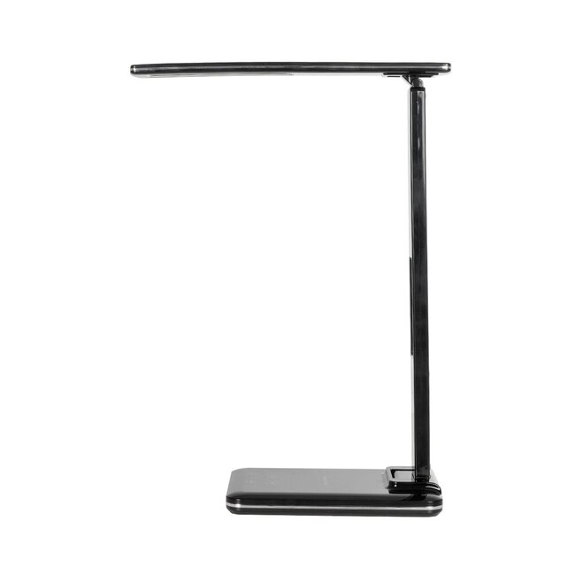 ZENTIME 76564 Μοντέρνο Επιτραπέζιο Φωτιστικό Γραφείου με Ασύρματη Φόρτιση 10W 2A & Ψηφιακό Ρολόι LED 3.5W 350lm 120° DC 5V με USB-C IP20 Ρυθμιζόμενο Λευκό CCT με Αφή 2700K/4500K/6000K Dimmable - Sanan SMD Chip - Μαύρο - Μ13 x Π25 x Υ50cm - 2 Χρόνια Εγγύηση