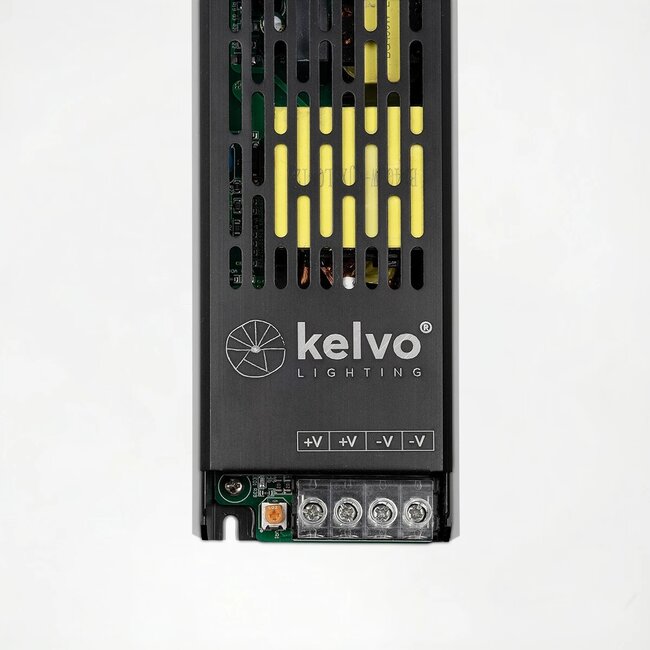 kelvo® ILUMA KLV-107-0010 Slim Τροφοδοτικό/Μετασχηματιστής Class I PELV 300W 25A AC 220-240V σε DC 12V IP20 - Γκρι Ανθρακί Ματ - Μ19.6 x Π5.9 x Υ2.8cm - 5 Χρόνια Εγγύηση - 4