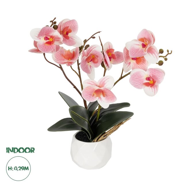 Artificial Garden PINK ORCHID 21075 Διακοσμητικό Φυτό Ροζ Ορχιδέα  Υ30cm