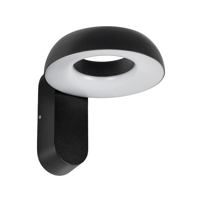 LINEART GLB-103-0037 Φωτιστικό Τοίχου / Απλίκα LED 12W 1080lm 120° AC 220-240V Αδιάβροχο IP65 Θερμό Λευκό 2700K - Sanan SMD Chip - Μαύρο Ματ - Μ16 x Π20 x Υ15cm - 3 Χρόνια Εγγύηση - 8