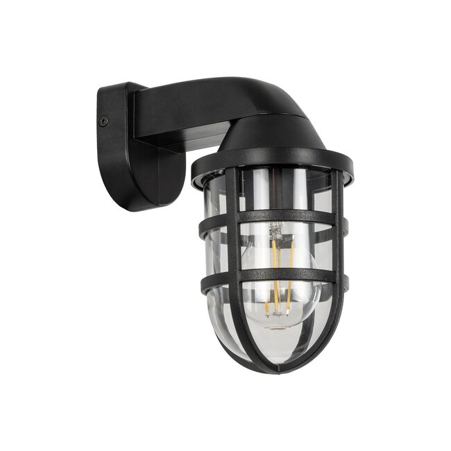 AGRE 61711 Φωτιστικό Τοίχου - Απλίκα Κήπου με Ντουί 1 x E27 AC 220-240V Αδιάβροχο IP65 - Μάυρο - Μ18 x Π11.5 x Υ22cm