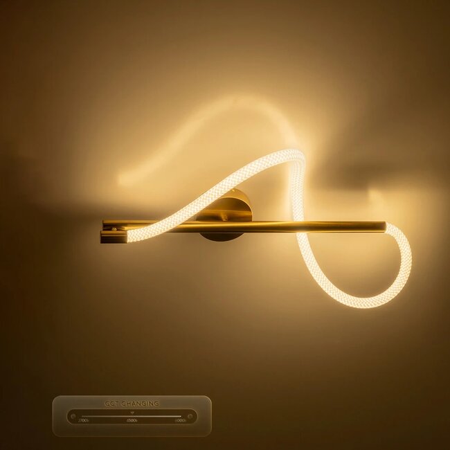 kelvo® GLOW KLV-101-0168-V2 Φωτιστικό Οροφής LED 24W 2400lm 360° AC 220-240V IP20 Ρυθμιζόμενο Λευκό CCT με On/Off 2700K/4500K/6000K - Lumileds SMD Chip - Χρυσό Πλατίνα - Μ30 x Π15 x Υ70cm - 3 Χρόνια Εγγύηση - 11