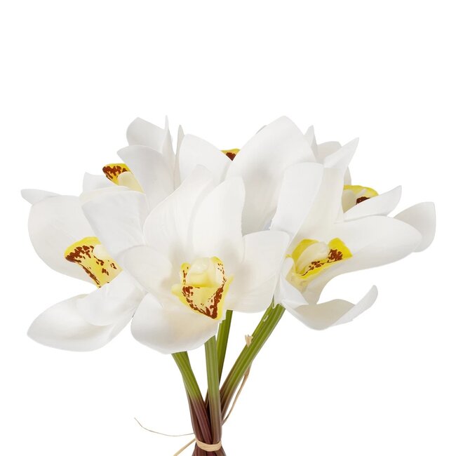 Artificial Garden WHITE ORCHID BOUQUET 21151 Τεχνητό Διακοσμητικό Μπουκέτο Λευκής Ορχιδέας Y26cm