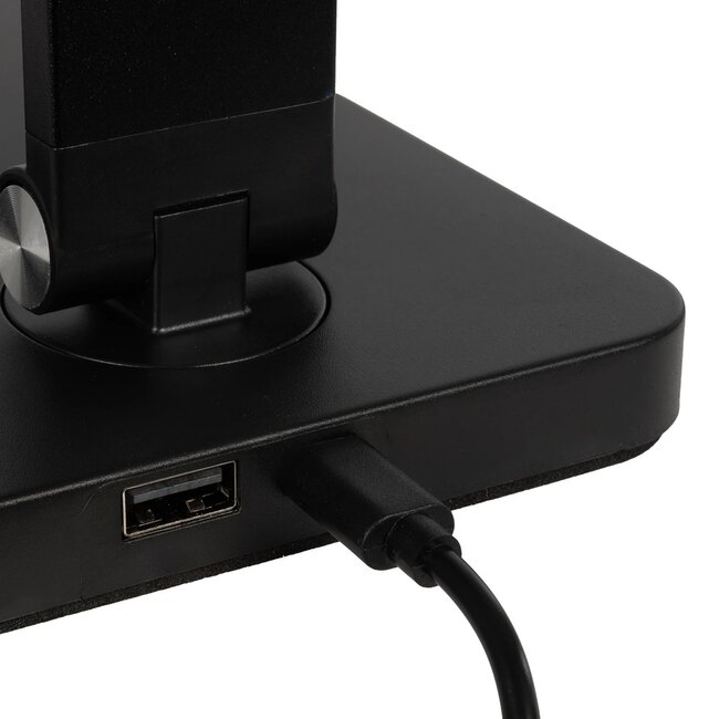 TEBLA 60481 Μοντέρνο Επιτραπέζιο Φωτιστικό Γραφείου LED 5W 500lm 120° AC 220-240V IP20 Ρυθμιζόμενο Λευκό CCT με Αφή 2700K/4500K/6000K Dimmable - Bridgelux SMD Chip - Μαύρο - Μ11 x Π31 x Υ52cm - 2 Χρόνια Εγγύηση - 9