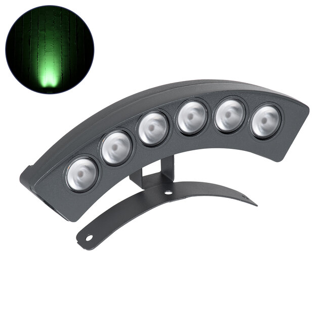 TREELIGHT-PLANTE 90458 Κυρτή Μπάρα Φωτισμού Wall Washer Ειδική για Φυτά - Δέντρα LED 6W 600lm 15° DC 24V Αδιάβροχο IP67 Μ17.5 x Π4.5 x Υ8cm Πράσινο - Γκρι Ανθρακί - 3 Years Warranty