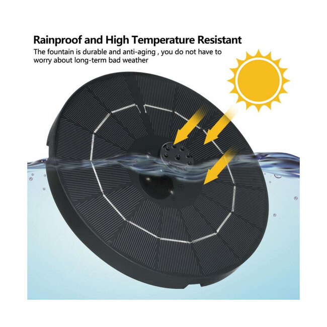 71533 Ηλιακό Αυτόνομο Φωτοβολταϊκό Διακοσμητικό Συντριβάνι LED 3W με Μέγιστο Ύψος Νερού 30-60cm - 4 Διαφορετικά Μπέκ Ψεκασμού Αδιάβροχο IP68 Πολύχρωμο RGB Φ18 x Υ8cm - 11