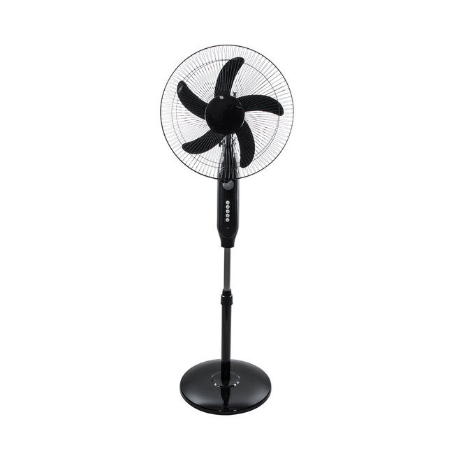 SOLARA-FAN 85356 Solar Fan Αυτόνομος Ηλιακός Επιδαπέδιος Ανεμιστήρας 25W 2 Λειτουργιών Ρεύματος με AC 220-240V ή με Φωτοβολταϊκό Panel 9V 12W & Επαναφορτιζόμενη Μπαταρία Li-ion 7.4V 4400mAh - 3 Ταχύτητες - Ενσωματωμένο USB 2.0 Charger Συσκευών - IP20 - Μ44 x Π37.5 x Υ132cm - Μαύρο - 2 Yea - 4