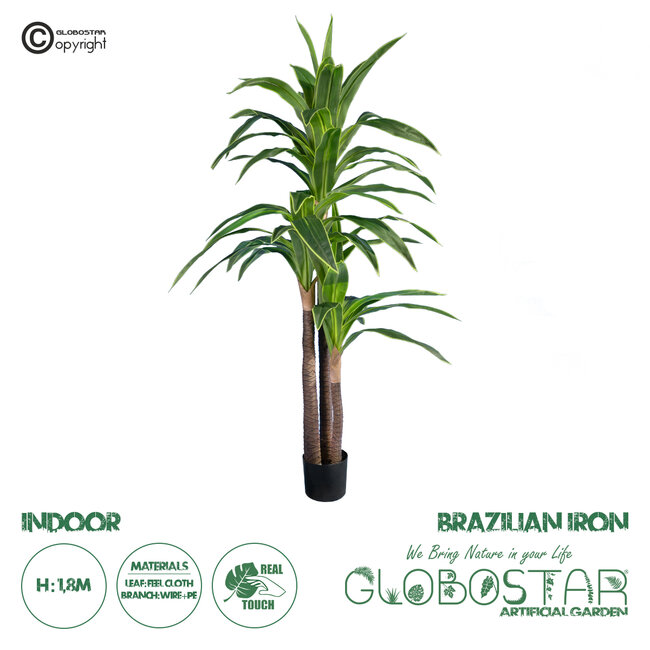 Artificial Garden BRAZILIAN IRON 20021 Τεχνητό Διακοσμητικό Φυτό Αρωματική Δράκαινα Υ180cm