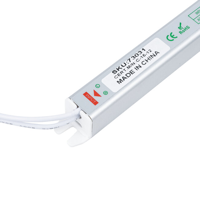 73031 Μεταλλικό Τροφοδοτικό PELV Ultra Slim για Προϊόντα LED 18W 1.5A - AC 220-240V σε DC 12V - IP20 Μ1.8 x Π1.8 x Υ17.5cm - 3 Χρόνια Εγγύηση - 5
