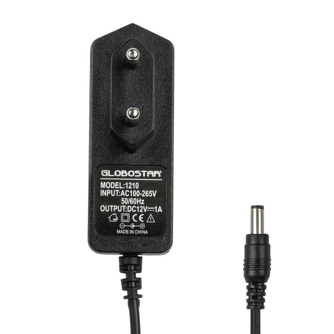 VOLTIX GLB-107-0001 Τροφοδοτικό/Μετασχηματιστής Class II SELV 12W 1A AC 220-240V σε DC 12V IP20 - Μαύρο Ματ - Μ7.3 x Π4 x Υ2.8cm - 3 Χρόνια Εγγύηση - 6