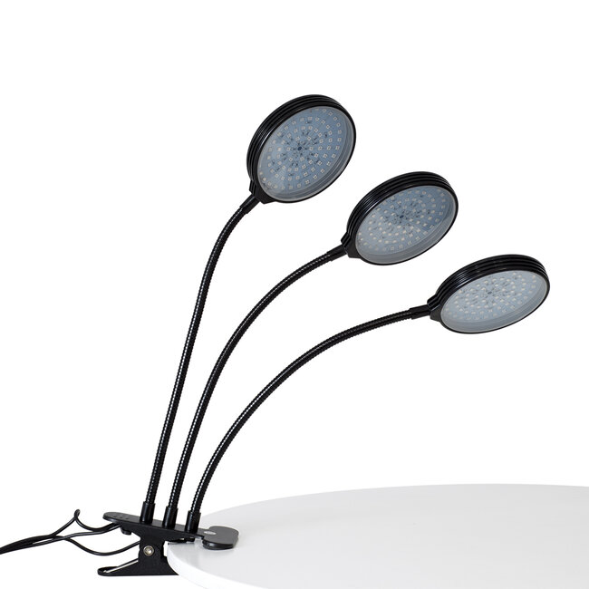 79652 Grow Light Full Spectrum LED Φωτιστικό Ανάπτυξης Φυτών Γλάστρας με 3 Κινούμενες Κεφαλές & Βάση Clip SMD 2835 15W 160° DC 5V IP20 με Dimmer & Timer Εσωτερικού Χώρου για Κάλυψη Επιφάνειας 1m x 1m Πλήρους Φάσματος Φωτισμού - 4