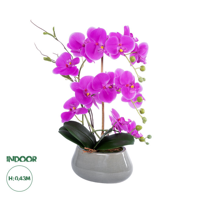 Artificial Garden HOT PINK ORCHID 21119 Διακοσμητικό Έντονο Ροζ Ορχιδέα Υ45cm