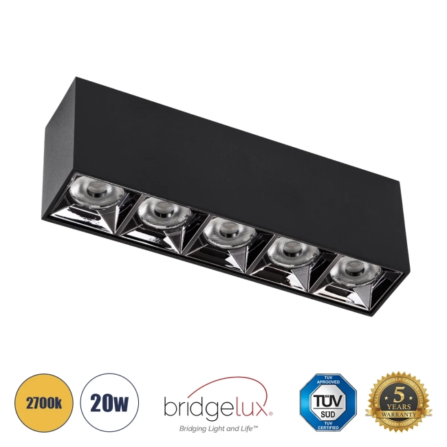 LUMINAR 60329 Downlight Σποτ LED 20W 2700lm 36° AC 220-240V IP20 Θερμό Λευκό 2700K - Osram SMD Chip & TÜV SÜD Driver - Μαύρο Ματ - Μ19.5 x Π4.2 x Υ6.6cm - 5 Χρόνια Εγγύηση LUMINAR 60329 Downlight Σποτ LED 20W 2700lm 36° AC 220-240V IP20 Θερμό Λευκό 2700K - Osram SMD Chip & TÜV SÜD Driver - Μαύρο Ματ - Μ19.5 x Π4.2 x Υ6.6cm - 5 Χρόνια Εγγύηση