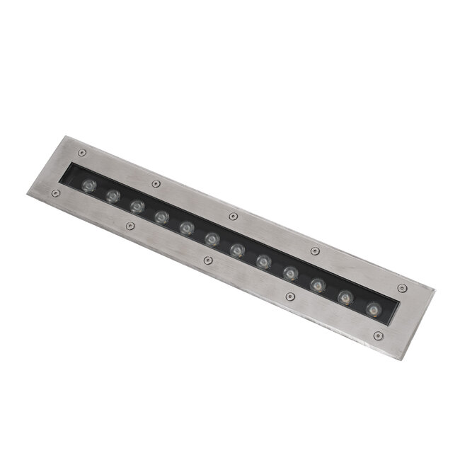UNDERGROUND-REMVI 90192 Χωνευτή Μπάρα Φωτισμού Wall Washer LED 12W 1080lm 10° DC 24V Αδιάβροχο IP68 Θερμό Λευκό 2700K Dimmable - Ανοξείδωτο Ατσάλι 304 - Μ50 x Π7.4 x Υ7cm / Q48.5 x 7.5cm - 3 Χρόνια Εγγύηση