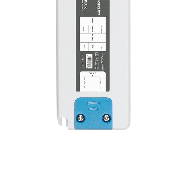 PLUX GLB-107-0013 Τροφοδοτικό/Μετασχηματιστής Class II SELV 36W 1.5A AC 220-240V σε DC 24V IP20 - Λευκό Ματ - Μ12.8 x Π5 x Υ1.5cm - 3 Χρόνια Εγγύηση - 5