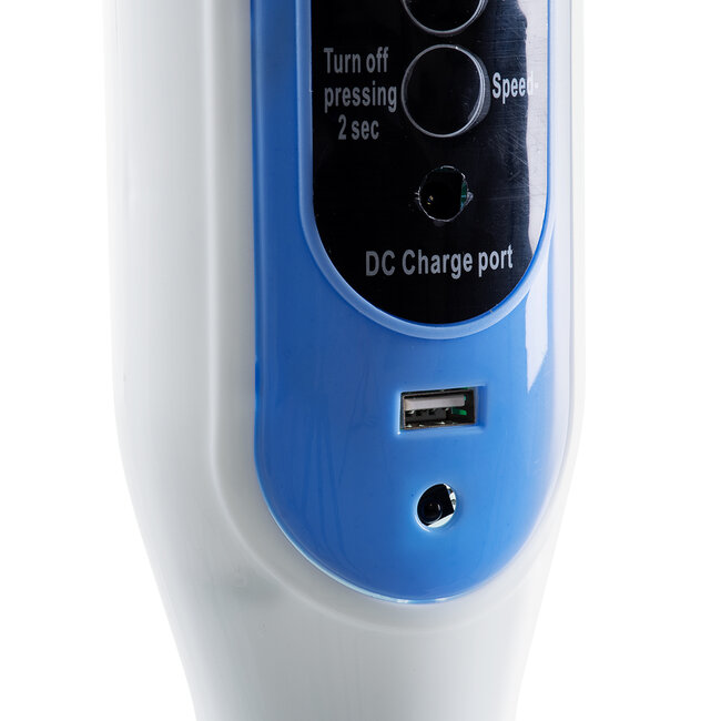 SOLARE-FAN 85357 Solar Fan Αυτόνομος Ηλιακός Επιδαπέδιος Ανεμιστήρας 25W 2 Λειτουργιών Ρεύματος με AC 220-240V ή με Φωτοβολταϊκό Panel 9V 15W & Επαναφορτιζόμενη Μπαταρία Li-ion 7.4V 6000mAh - 12 Ταχύτητες - Ασύρματο Χειριστήριο - Ενσωματωμένο USB 2.0 Charger Συσκευών - IP20 - Μ44 x Π37.5  - 14