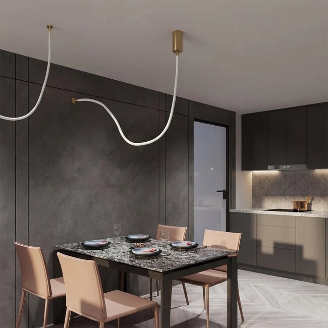 kelvo® GLOW KLV-101-0155-V2 Φωτιστικό Οροφής / Απλίκα LED 27W 2700lm 360° AC 220-240V IP20 Ρυθμιζόμενο Λευκό CCT με Χειριστήριο από 2700K έως 6000K Dimmable - Lumileds SMD Chip - Χρυσό Πλατίνα - Μ90 x Π9 x Υ95cm - 3 Χρόνια Εγγύηση - 2