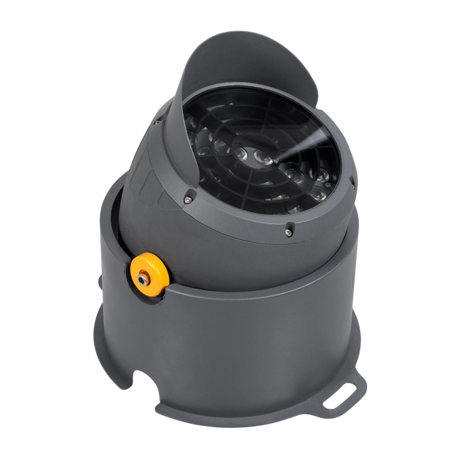 FLOODSIMA 90497 Κινούμενος Προβολέας Σποτ Wall Washer με Αντιθαμβωτική Γρίλια LED 60W 5400lm 30° DC 24V Αδιάβροχο IP67 Θερμό Λευκό 2700K Dimmable - Bridgelux SMD Chip - Γκρι Ανθρακί - Μ29 x Π24 x Υ28.5cm - 3 Χρόνια Εγγύηση