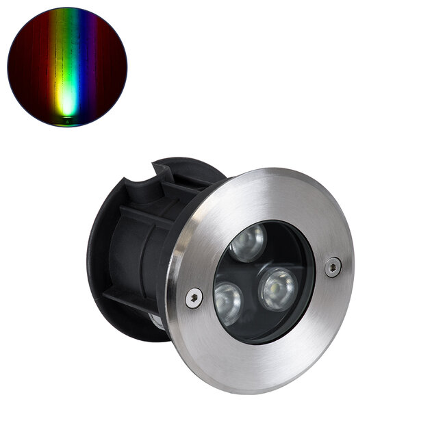 UNDERWATER-JULIA 90564 Υποβρύχιο Χωνευτό Φωτιστικό Σποτ Ειδικό για Σιντριβάνια LED 3W 255lm 15° DC 24V Αδιάβροχο IP68 Φ10 x Υ7.5cm RGBW DMX512 - Ανοξείδωτο Ατσάλι - 3 Years Warranty