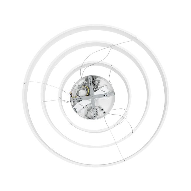 kelvo® VENOM KLV-101-0200-V2 Κρεμαστό Φωτιστικό Οροφής LED 120W 12000lm 120° AC 220-240V IP20 Ρυθμιζόμενο Λευκό CCT με Χειριστήριο από 2700K έως 6000K Dimmable - Lumileds SMD Chip - Λευκό Ματ - Μ80 x Π80 x Υ80cm - 3 Χρόνια Εγγύηση - 10