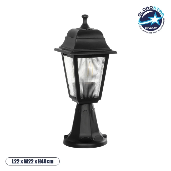 SOLME 203-0210 Vintage Επιδαπέδιο Φωτιστικό Φαναράκι Μονόφωτο 1 x E27 IP44 Μαύρο & Διάφανο Πλαστικό - Μ22 x Π22 x Υ40cm SOLME 203-0210 Vintage Επιδαπέδιο Φωτιστικό Φαναράκι Μονόφωτο 1 x E27 IP44 Μαύρο & Διάφανο Πλαστικό - Μ22 x Π22 x Υ40cm
