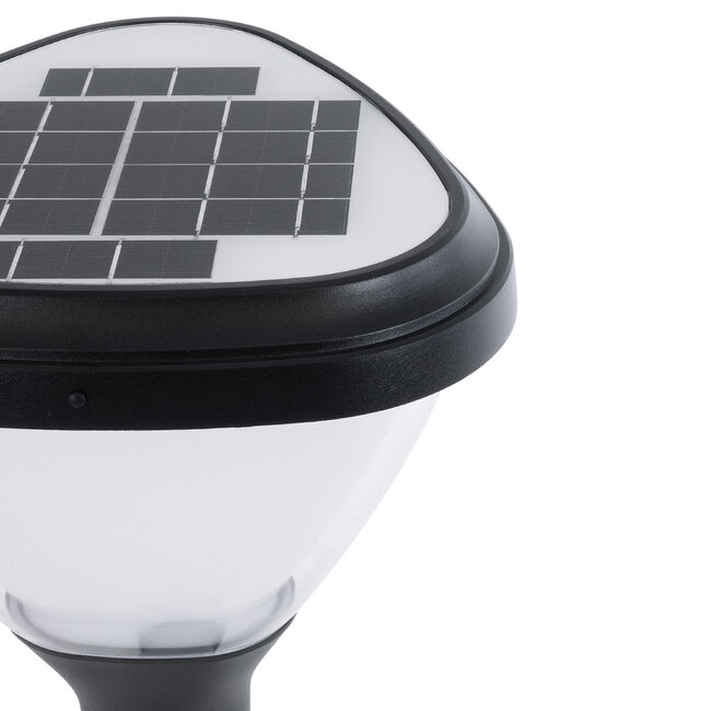 SOLARMIS 90521 LED Solar Bollard Light Κολωνάκι Κήπου Εξωτερικού Χώρου 10W 180lm 120° με Ενσωματωμένο Φωτοβολταϊκό Panel 6V 5W & Επαναφορτιζόμενη Μπαταρία Li-ion 3.2V 6000mAh με Αισθητήρα Ημέρας-Νύχτας - Αδιάβροχο IP65 Φ26 x Υ60cm Ψυχρό Λευκό 6000K - 5