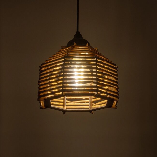 JUTTO 205-0040 Boho Κρεμαστό Φωτιστικό Οροφής με Ντουί 1 x E27 AC 220-240V IP20 - Μπεζ - M20 x Π20 x Υ18cm - 3