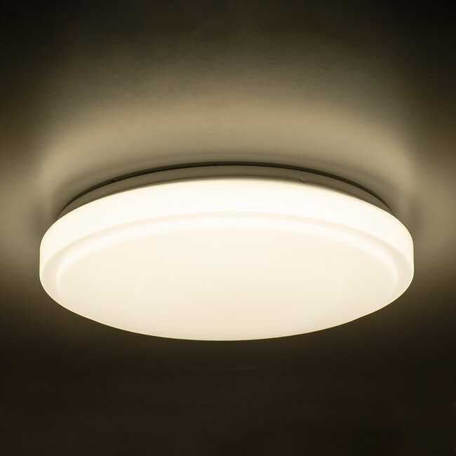 EMERGANO 60993 Πλαφονιέρα Οροφής LED 30W 2850lm 120° AC 220-240V με Ενσωματωμένο Σύστημα Emergency Li-ion 3450mAh/12.8Wh με Αυτονομία 3hrs - Αδιάβροχη IP54 Φ38 x Υ5.3cm Φυσικό Λευκό 4500K - Λευκό - Bridgelux Chips - 3 Years Warranty - 16