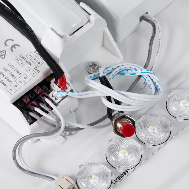 EMERGANO 60992 Πλαφονιέρα Οροφής LED 30W 3000lm 120° AC 220-240V με Ενσωματωμένο Σύστημα Emergency Li-ion 3450mAh/12.8Wh με Αυτονομία έως 3hrs - Αδιάβροχη IP54 Φ38 x Υ5.3cm Ψυχρό Λευκό 6000K - Λευκό - Bridgelux Chips - 14