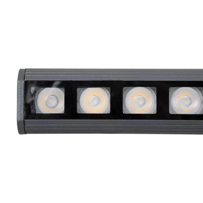 WASHERPANDA 90583 Μπάρα Φωτισμού Wall Washer LED 36W 3960lm 15° DC 24V Αδιάβροχο IP67 Θερμό Λευκό 2700K Dimmable - Bridgelux SMD Chip - Γκρι Ανθρακί - Μ100 x Π4 x Υ3.5cm - 3 Χρόνια Εγγύηση - 8