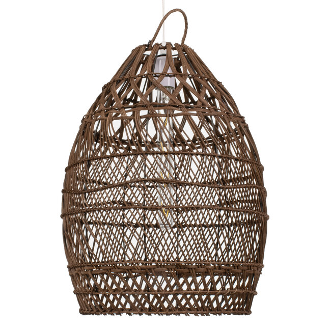 TAHITI 00711 Vintage Κρεμαστό Φωτιστικό Οροφής Μονόφωτο Καφέ Ξύλινο Bamboo Φ38 x Y50cm - 5