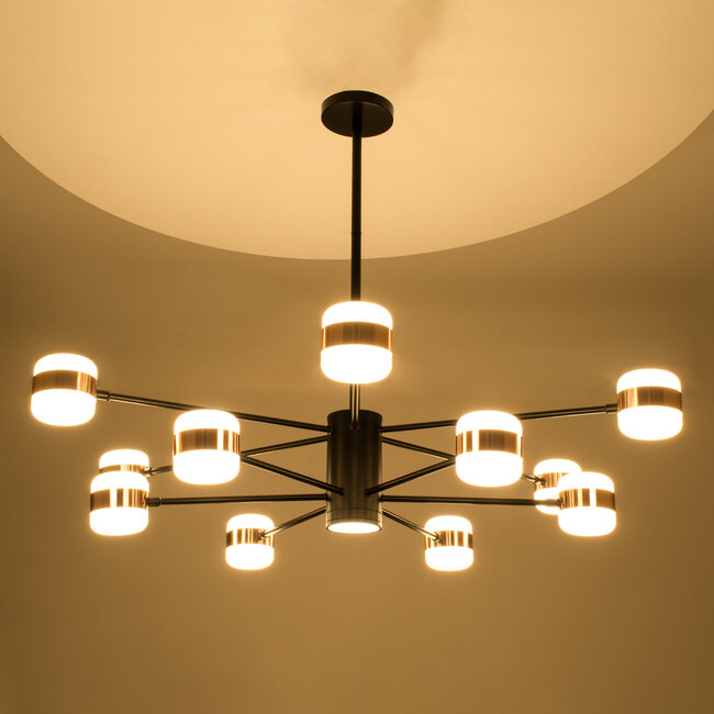 Μοντέρνο Φωτιστικό Οροφής LED 104 Watt Πολύφωτο Μαύρο με Μπρονζέ και Χρυσές Λεπτομέρειες Μεταλλικό Φ63 Λευκό Ημέρας 4500k  ORNATE 12 LED LIGHTS 01553 Μοντέρνο Φωτιστικό Οροφής LED 104 Watt Πολύφωτο Μαύρο με Μπρονζέ και Χρυσές Λεπτομέρειες Μεταλλικό Φ63 Λευκό Ημέρας 4500k  ORNATE 12 LED LIGHTS 01553