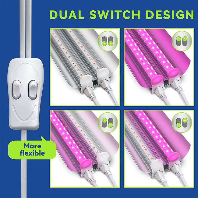 85958 Linear Grow Light Full Spectrum LED Γραμμικό Φωτιστικό Ανάπτυξης Φυτών Θερμοκηπίου 120cm SMD 2835 200W 120° AC230V IP54 Εσωτερικού Χώρου για Κάλυψη Επιφάνειας 1.2m x 1.2m Πλήρους Φάσματος Φωτισμού - 10