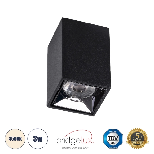 LUMINAR 60320 Downlight Σποτ LED 3W 420lm 36° AC 220-240V IP20 Φυσικό Λευκό 4500K - Osram SMD Chip & TÜV SÜD Driver - Μαύρο Ματ - Μ4.2 x Π4.2 x Υ6.6cm - 5 Χρόνια Εγγύηση LUMINAR 60320 Downlight Σποτ LED 3W 420lm 36° AC 220-240V IP20 Φυσικό Λευκό 4500K - Osram SMD Chip & TÜV SÜD Driver - Μαύρο Ματ - Μ4.2 x Π4.2 x Υ6.6cm - 5 Χρόνια Εγγύηση