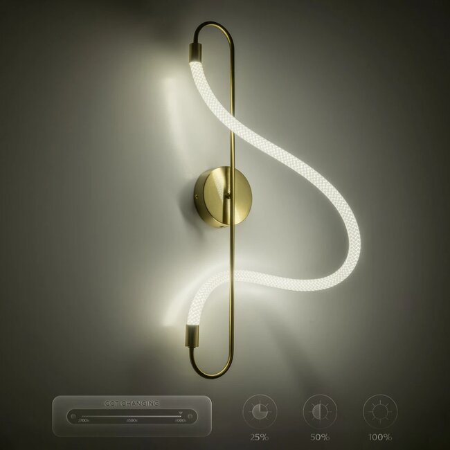 kelvoGLOW 61683 Μοντέρνο Φωτιστικό Τοίχου - Απλίκα LED 18W 1800lm 360° AC 220-240V IP20 Ρυθμιζόμενο Λευκό CCT με On/Off 2700K/4500K/6000K - Lumileds SMD Chip - Χρυσό Πλατίνα & Λευκό Νήμα - Μ30 x Π15 x Υ70cm - 3 Χρόνια Εγγύηση - 12 kelvoGLOW 61683 Μοντέρνο Φωτιστικό Τοίχου - Απλίκα LED 18W 1800lm 360° AC 220-240V IP20 Ρυθμιζόμενο Λευκό CCT με On/Off 2700K/4500K/6000K - Lumileds SMD Chip - Χρυσό Πλατίνα & Λευκό Νήμα - Μ30 x Π15 x Υ70cm - 3 Χρόνια Εγγύηση - 12