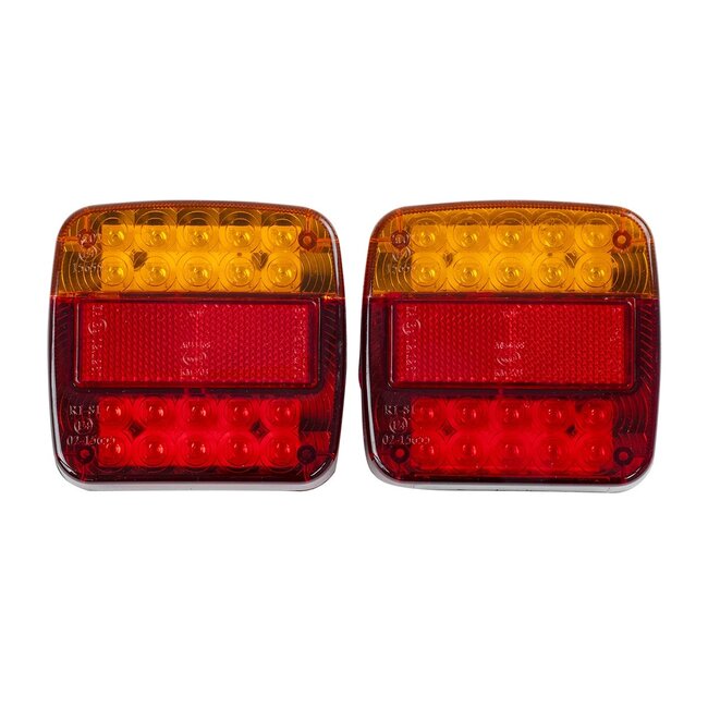 TAILIGHT 999-0257 Πίσω Φανάρι Οχημάτων LED 9W 360lm 180° DC 12V Αδιάβροχο IP66 Πορτοκαλί & Κόκκινο - Μ10.3 x Π10.3 x Υ3cm - Πακέτο 2 Τεμαχίων - 1 Χρόνο Εγγύηση - 5
