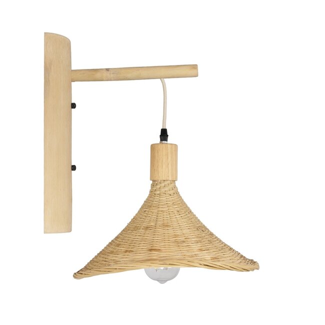 KALIA 01964 Boho Φωτιστικό Τοίχου - Απλίκα με Ντουί 1 x E27 AC 220-240V IP20 - Μπεζ - Μ33 x Π36 x Υ42cm - 4