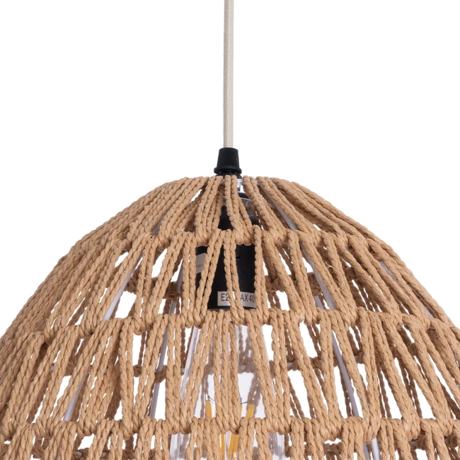  JENSON 00911 Boho Κρεμαστό Φωτιστικό Οροφής με Ντουί 1 x E27 AC 220-240V IP20 - Μπεζ - Μ35 x Π35 x Υ35cm - 7