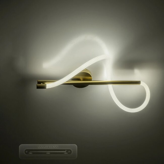 kelvo® GLOW KLV-101-0168-V2 Φωτιστικό Οροφής LED 24W 2400lm 360° AC 220-240V IP20 Ρυθμιζόμενο Λευκό CCT με On/Off 2700K/4500K/6000K - Lumileds SMD Chip - Χρυσό Πλατίνα - Μ30 x Π15 x Υ70cm - 3 Χρόνια Εγγύηση - 12