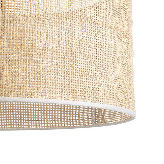 YOTTO 01822 Boho Κρεμαστό Φωτιστικό Οροφής Μονόφωτο 1 x E27 AC220-240V IP20 - Φ55 x Υ30cm - Μπεζ Μπαμπού Πλέγμα - 5 Χρόνια Εγγύηση - 7