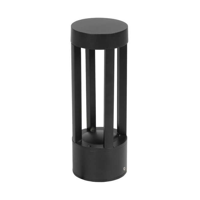 PRISM GLB-103-0018 Φωτιστικό Κολωνάκι Κήπου LED 8W 720lm 90° AC 220-240V Αδιάβροχο IP65 Θερμό Λευκό 2700K - Sanan SMD Chip - Μαύρο Ματ - Μ10.5 x Π10.5 x Υ30cm - 3 Χρόνια Εγγύηση