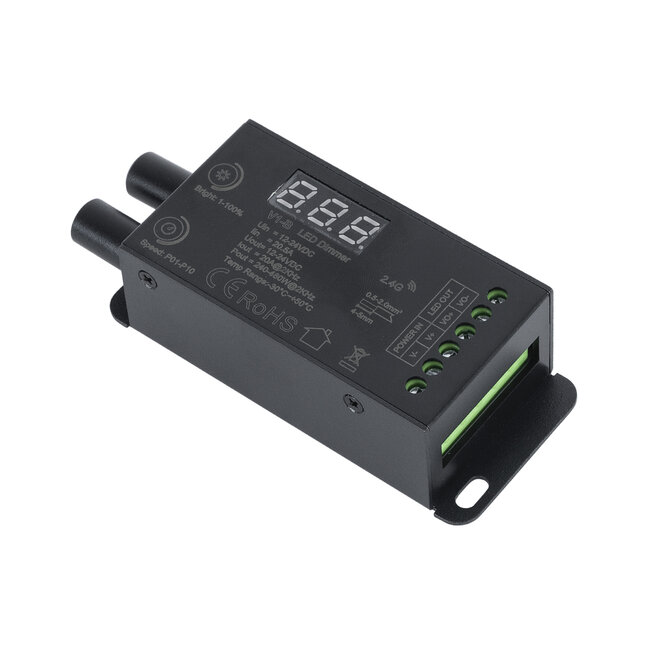 73116 V1-B SKYDANCE DC RF 2.4Ghz Dimmer Constant Voltage Controller 1 Κανάλι DC 12-24V 1 x 20.5A 480W - Max 20.5A 480W - IP20 Μ9 x Π4 x Υ2.8cm - 5 Χρόνια Εγγύηση