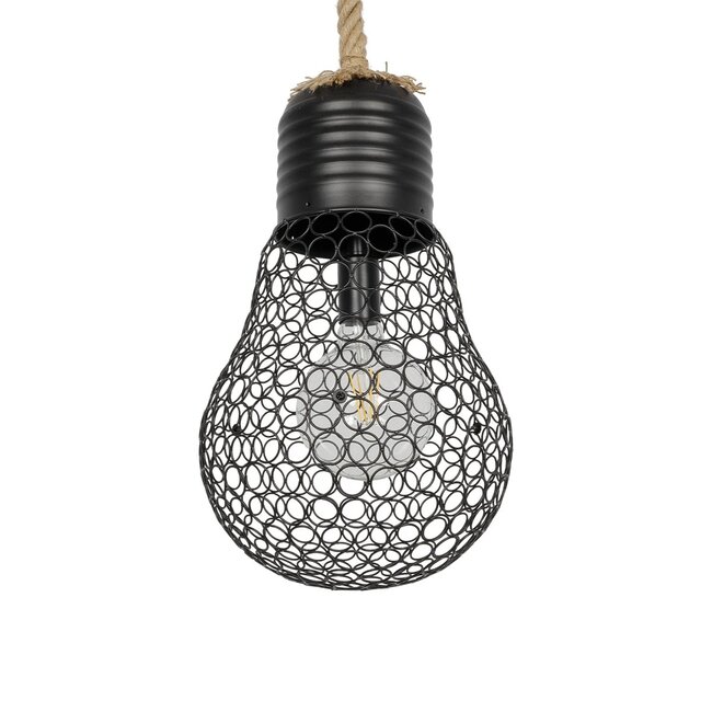 URBAN 999-0192 Vintage Κρεμαστό Φωτιστικό Οροφής με Ντουί 1 x E27 AC 220-240V IP20 - Μαύρο & Μπεζ - Μ28 x Π28 x Υ80cm - 6