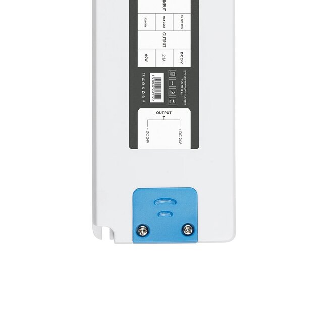 PLUX GLB-107-0014 Τροφοδοτικό/Μετασχηματιστής Class II SELV 60W 2.5A AC 220-240V σε DC 24V IP20 - Λευκό Ματ - Μ18.5 x Π6.4 x Υ2.2cm - 3 Χρόνια Εγγύηση - 5