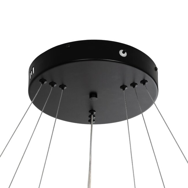 kelvo® VENOM KLV-101-0199 Κρεμαστό Φωτιστικό Οροφής LED 120W 12000lm 120° AC 220-240V IP20 Ρυθμιζόμενο Λευκό CCT με Χειριστήριο από 2700K έως 6000K Dimmable - Lumileds SMD Chip - Μαύρο Ματ - Μ80 x Π80 x Υ80cm - 3 Χρόνια Εγγύηση - 9